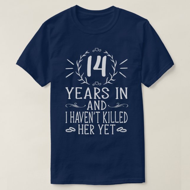 Camiseta Regalos Del 14º Aniversario De Los Hombres Por Él  (Diseño del anverso)
