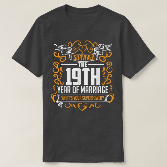 Camiseta Regalos del 19° Aniversario Boda 19 Años Para Ella (Diseño del anverso)