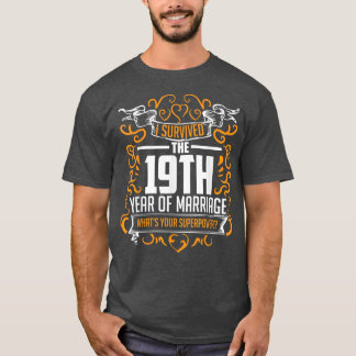 Camiseta Regalos del 19° Aniversario Boda 19 Años Para Ella