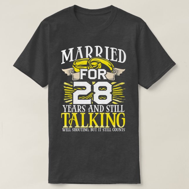 Camiseta Regalos del 28° aniversario del Boda para esposa a (Diseño del anverso)