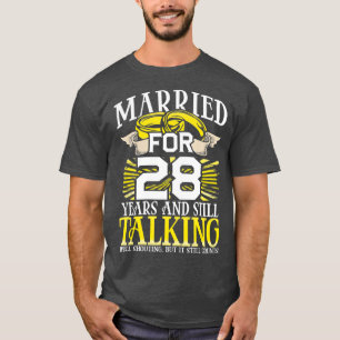 Camiseta Regalos del 28° aniversario del Boda para esposa a