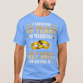 Camiseta Regalos Del 43° Aniversario Boda 43 Años De Marria