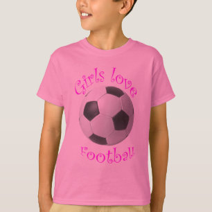 Camiseta Regalos del arte del fútbol del amor de los chica