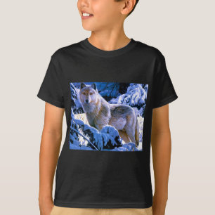 Camiseta Regalos del arte del lobo de madera
