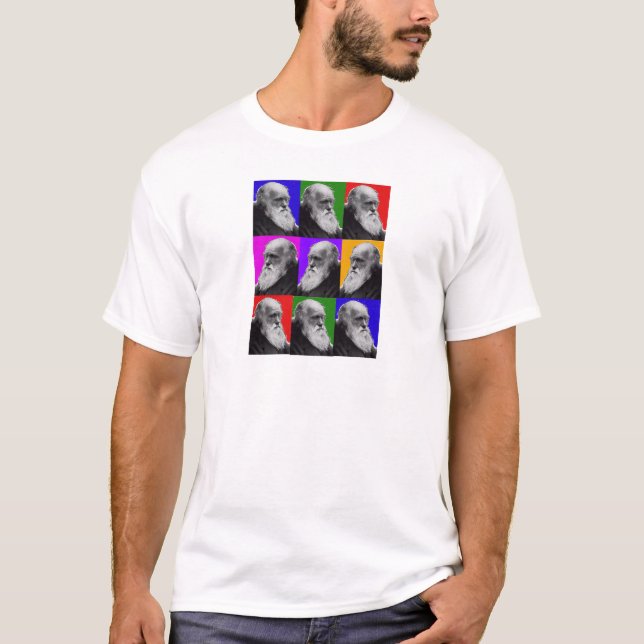 Camiseta Regalos del arte pop de Charles Darwin para todas (Anverso)
