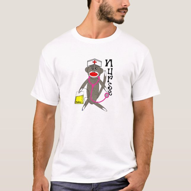 Camiseta Regalos del mono del calcetín de la enfermera (Anverso)