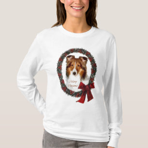 Camiseta Regalos del navidad de Sheltie del perro pastor de
