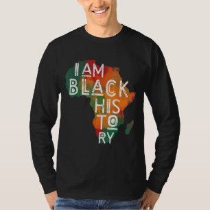 Camiseta Regalos del Orgullo Negro Soy Historia Negra Ameri