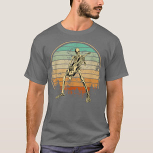 Camiseta Regalos del retro guitarrista - esqueleto tocando 