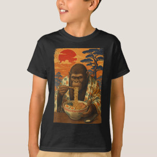 Camiseta Regalos divertidos de Bigfoot comiendo fideos rame