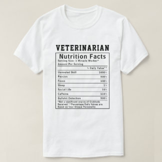 Camiseta Regalos divertidos de datos nutricionales para vet