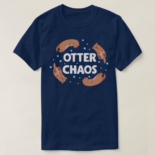 Camiseta regalos divertidos de nutria, caos de nutria, aman (Diseño del anverso)