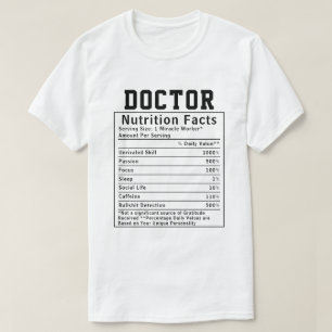 Camiseta Regalos divertidos para médicos con datos nutricio