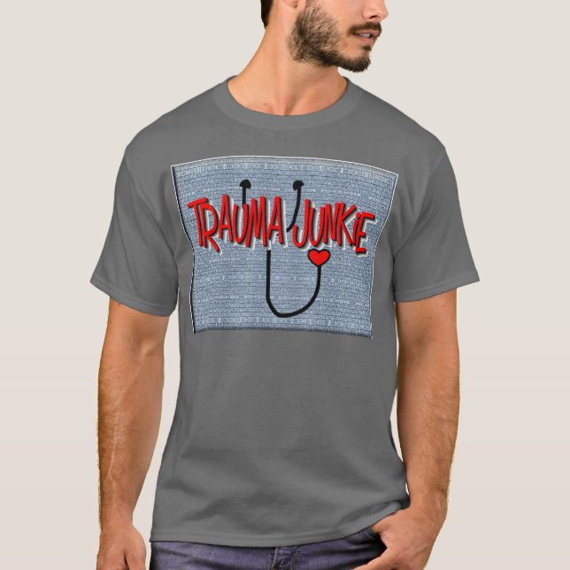 Camiseta Regalos drogadicto del trauma" de la enfermera del (Anverso)