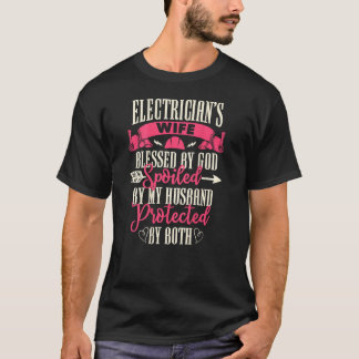 Camiseta Regalos Electricistas Esposa Diseño En La Parte De