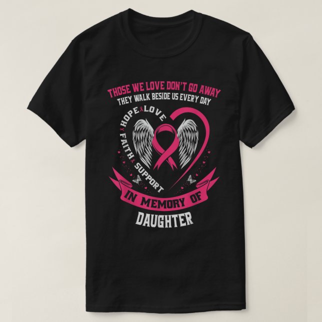 Camiseta Regalos en memoria rosada: Pérdida de cáncer de ma (Diseño del anverso)