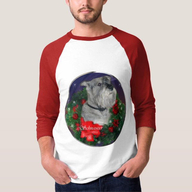 Camiseta Regalos estándar de Navidades Schnauzer (Anverso)