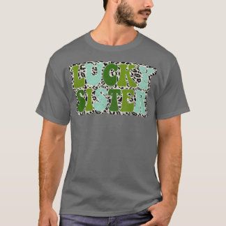 Camiseta Regalos familiares coincidentes Lucky Sister Leopa