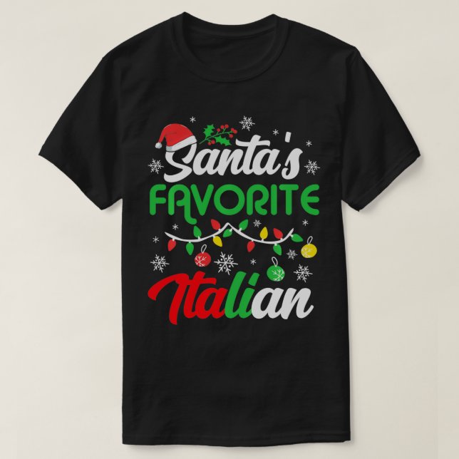 Camiseta Regalos favoritos de vacaciones de ropa en Santa C (Diseño del anverso)