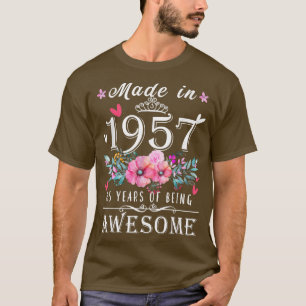 Camiseta Regalos florales de cumpleaños número 65 para muje