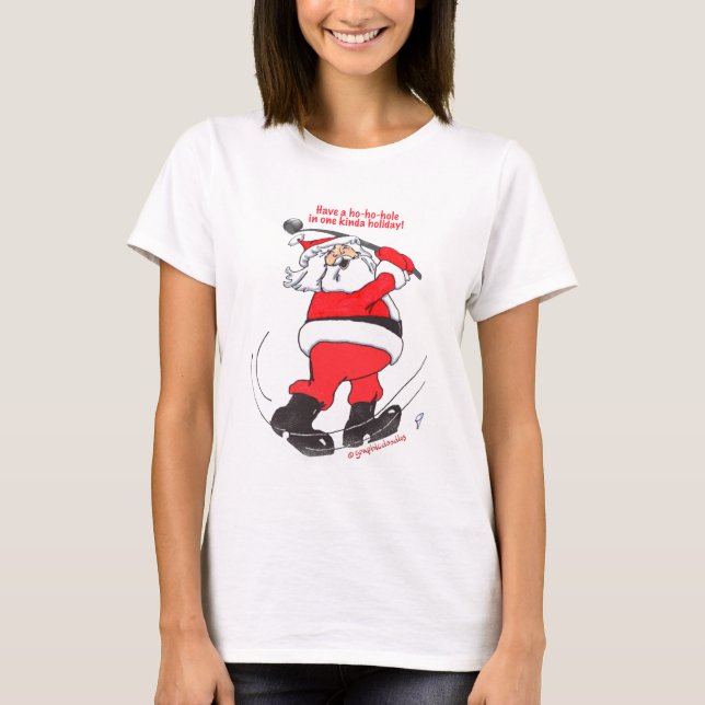 Camiseta Regalos golfing del navidad de Santa (Anverso)