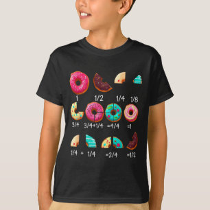 Camiseta Regalos para maestros de donut de fracción de mate