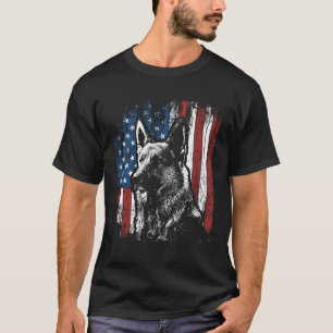 Camiseta Regalos patrióticos de pastores alemanes con bande