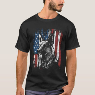 Camiseta Regalos patrióticos de pastores alemanes con bande