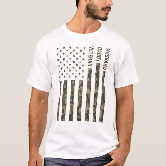 Camiseta Regalos patrióticos del día de padres del veterano (Anverso)