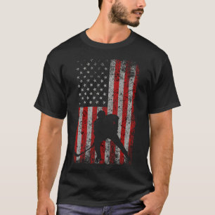 Camiseta Regalos Patrióticos para Fanáticos del Hockey sobr