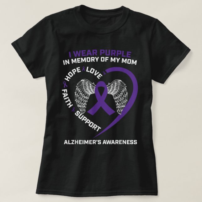 Camiseta Regalos Que Llevo En Púrpura En Memoria De Mi Mamá (Diseño del anverso)