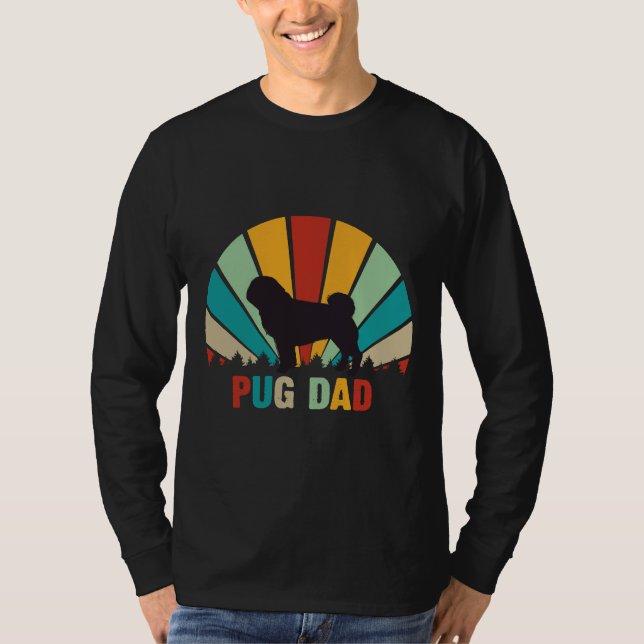 Camiseta Regalos Retro Pug Dad - Gracioso Pug Padre y x27;s (Anverso)