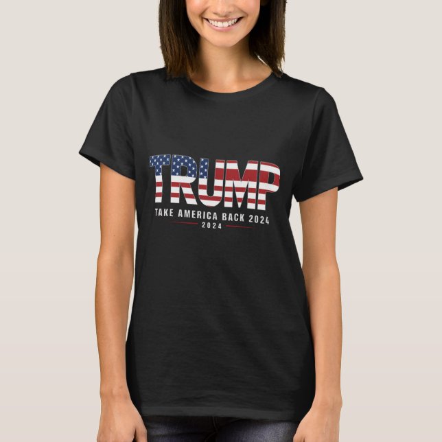 Camiseta Regalos Trump 2024 Recuperar América Bandera Ameri (Anverso)