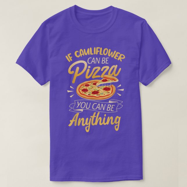 Camiseta Regalos veganos divertidos. Mujeres Pizza Cauliflo (Diseño del anverso)