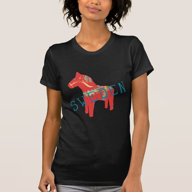 Camiseta Regalos y saludos del caballo de Dala del sueco (Anverso)