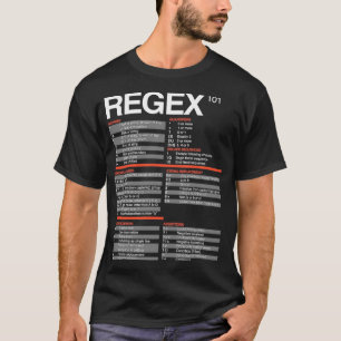 Camiseta Regex Cheatsheet Regular Expressions 101 Computer