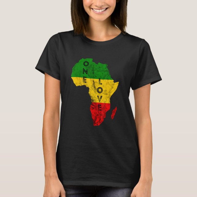 Camiseta Reggae Africa Map Rasta Regae Music Rastafari Afri (Anverso)