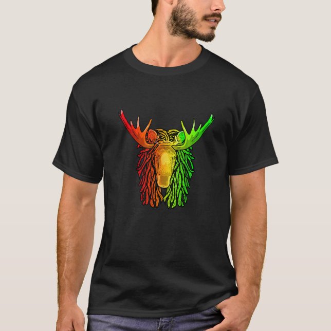 Camiseta Reggae Cool Moose Dreadlocks Rasta Dreads Rastafar (Anverso)