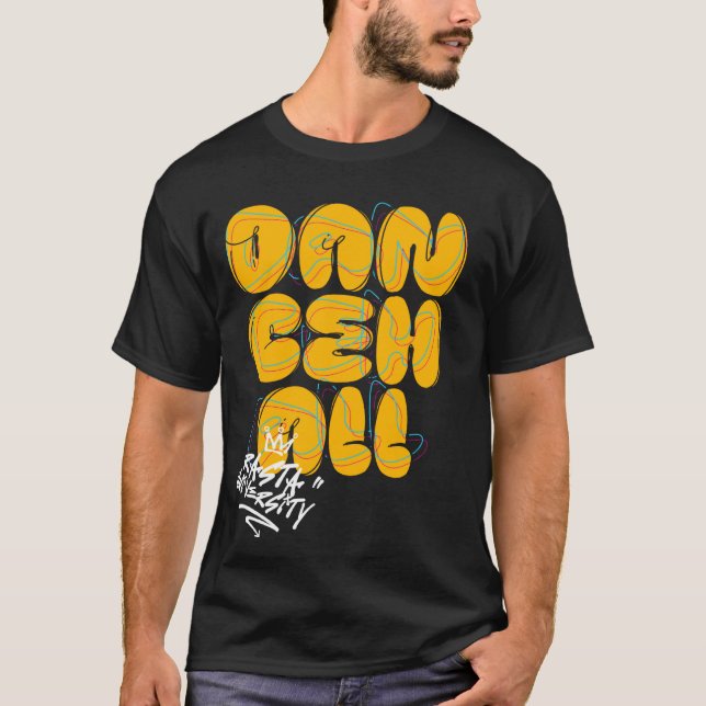Camiseta Reggae de estilo de graffiti de dancehall de la Un (Anverso)