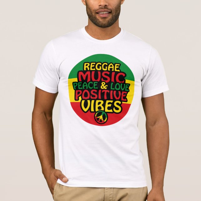 Camiseta Reggae design with positive quotes and reggae flag (Anverso)