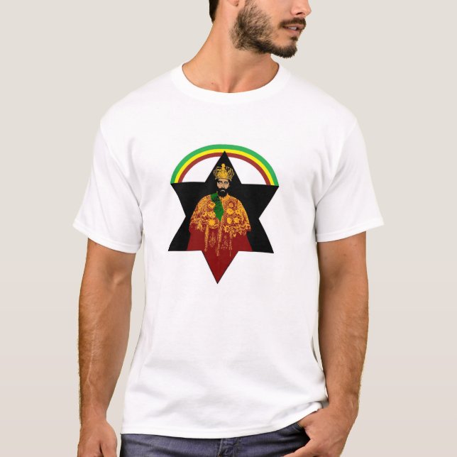 Camiseta Reggae Etiopía Jamaica de Haile Selassie Rasta (Anverso)