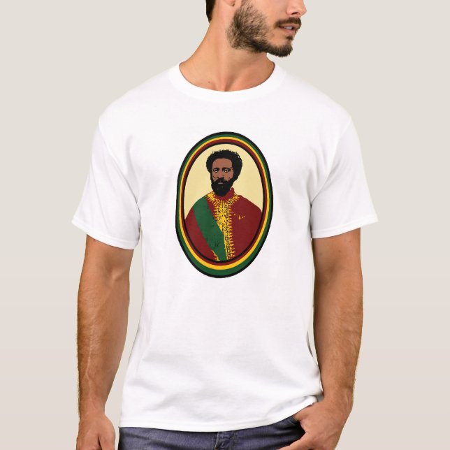Camiseta Reggae Etiopía Jamaica de Haile Selassie Rasta (Anverso)