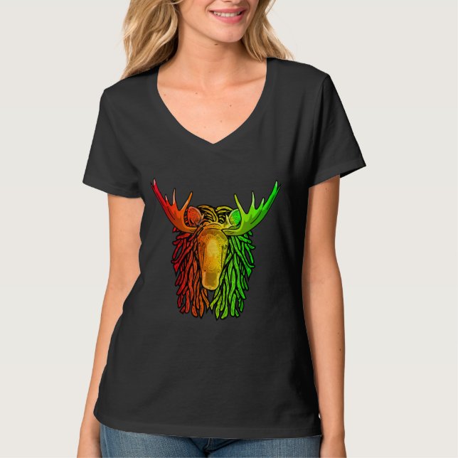 Camiseta Reggae Guay Moose Dreadlocks Rasta Dread Rastafar (Anverso)