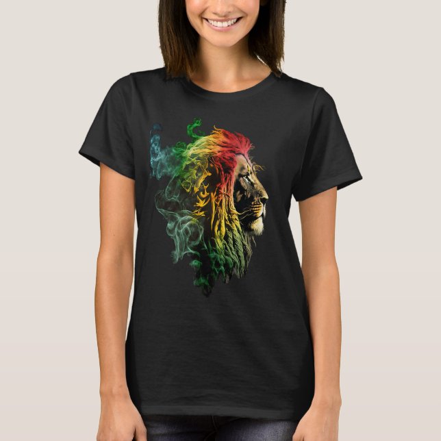 Camiseta Reggae Leon Rastafari Música Libertad Sion Jamaica (Anverso)