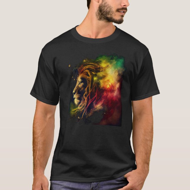 Camiseta Reggae Leon Rastafari Música Libertad Sion Jamaica (Anverso)