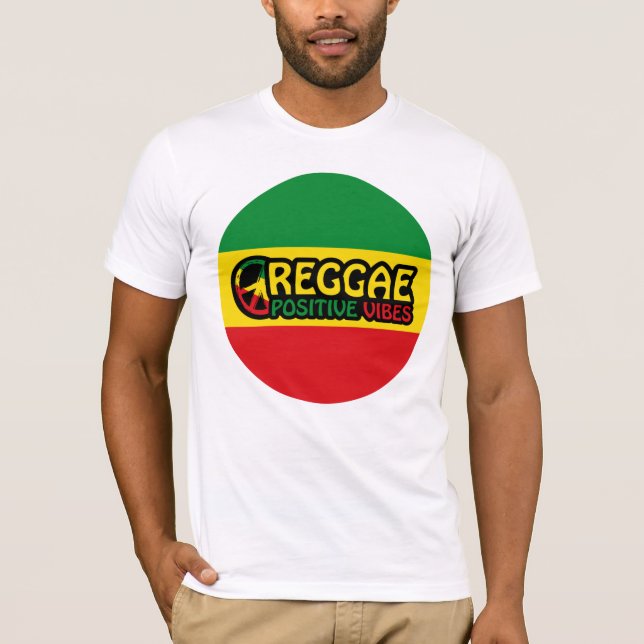 Camiseta Reggae Music con vibraciones positivas y bandera d (Anverso)