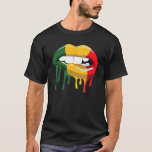 Camiseta Reggae Music Jamaica Kissing Lips Flag Rastafari R