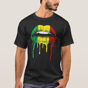 Camiseta Reggae Music Jamaica Kissing Lips Flag Rastafari R