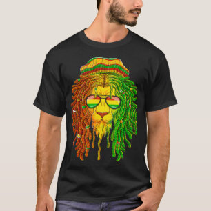 Camiseta Reggae Music Lovers  Jamaican Lion Mens Womens Boy