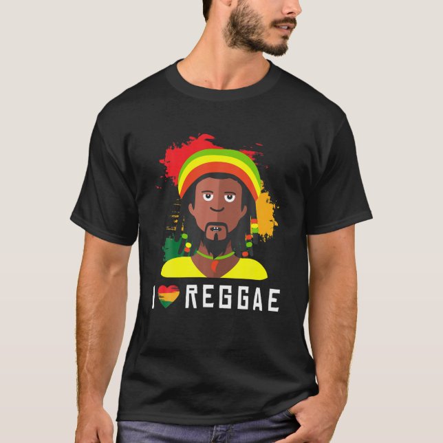 Camiseta Reggae Music Rastafari bloquea reggaeton Jamaic (Anverso)